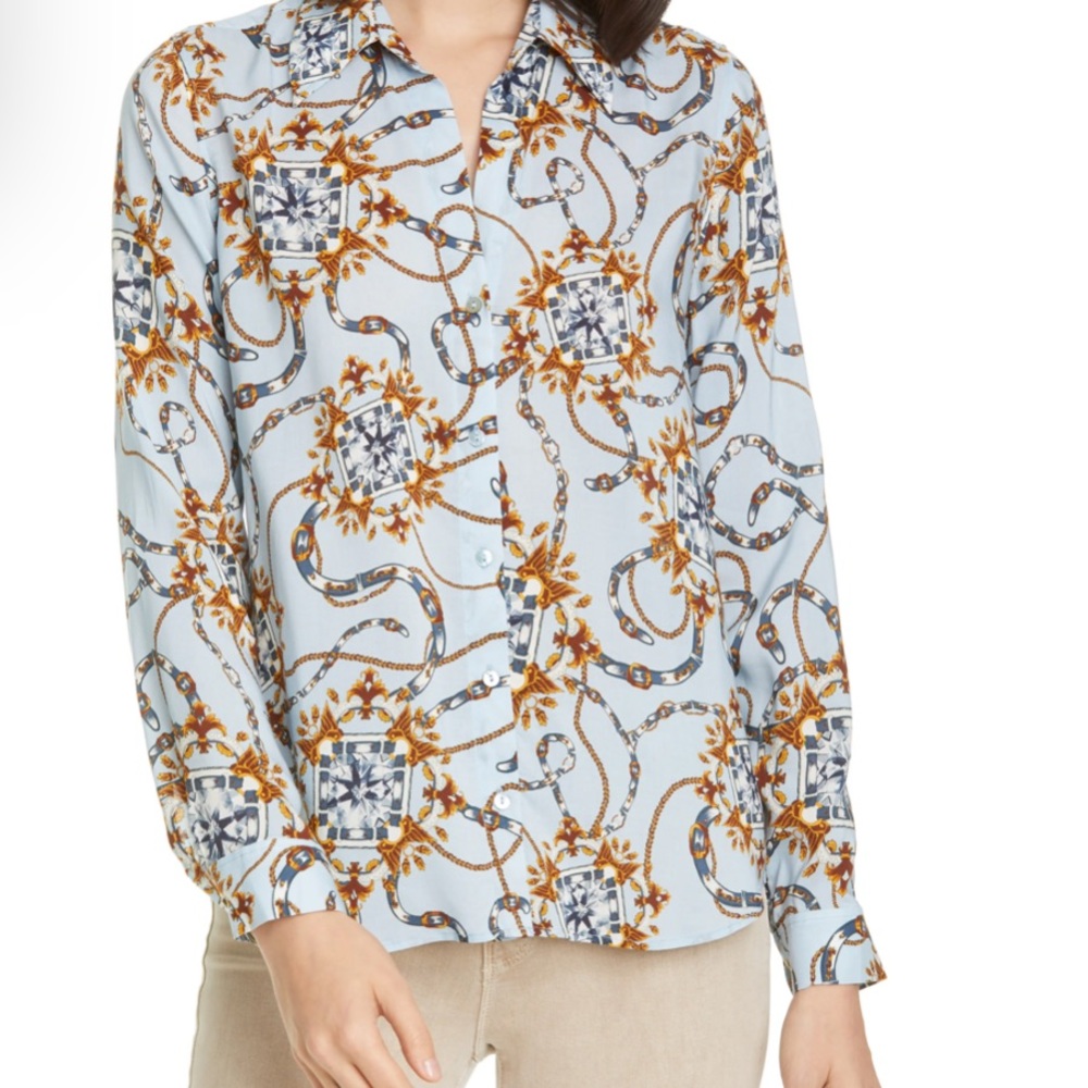 L'AGENCE Holly Belt Print Blouse